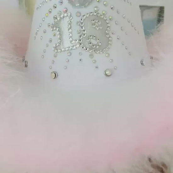 Custom Birthday Cowboy Hat, Cowgirl Hat Glitterball Party Fluffy Hat