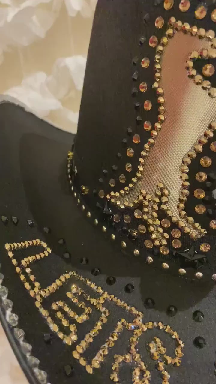 Black Custom Cowboy Cowgirl Hat - Let’s go Girls!