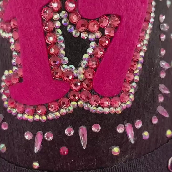 Custom Birthday Cowboy Hat, Cowgirl Hat, Crystal Party Fluffy Hat