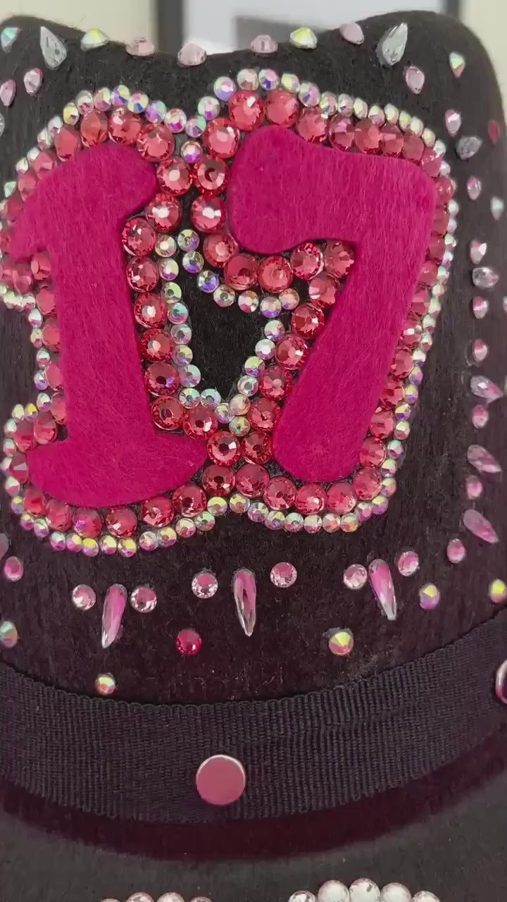 Custom Birthday Cowboy Hat, Cowgirl Hat, Crystal Party Fluffy Hat