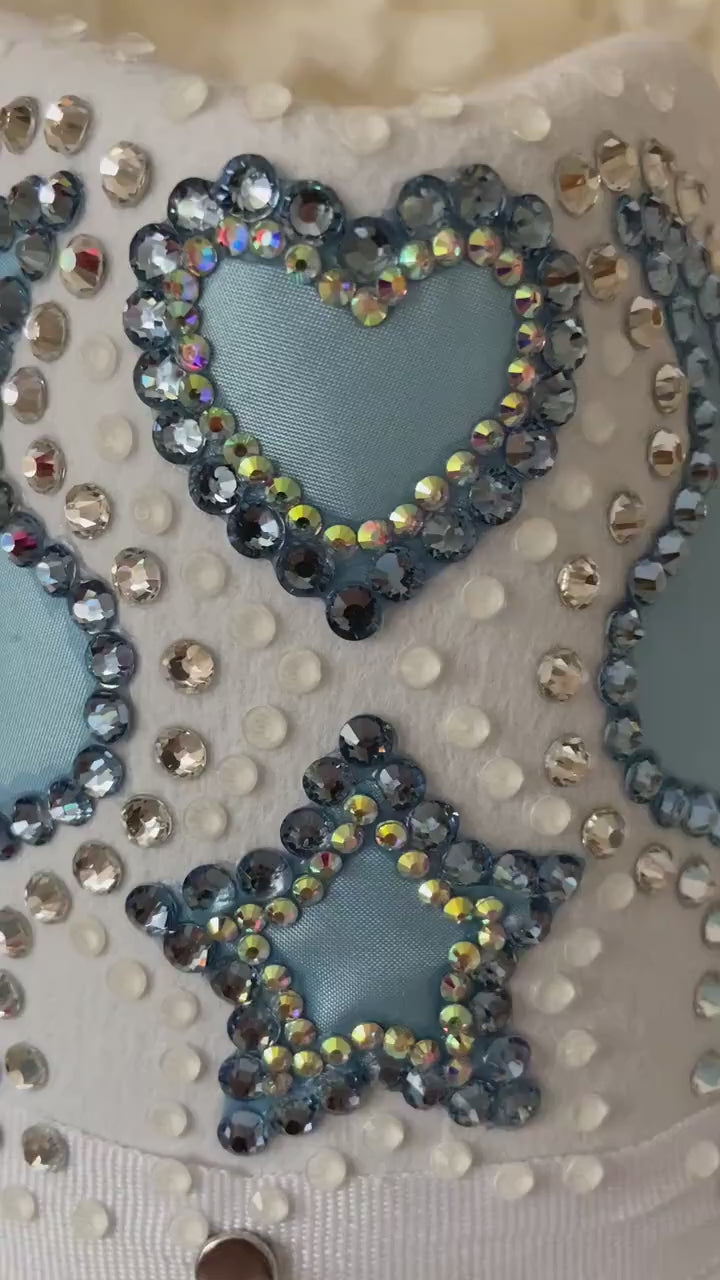 White Custom Cowboy Cowgirl Hat- Rhinestones, Party, Festival Hat