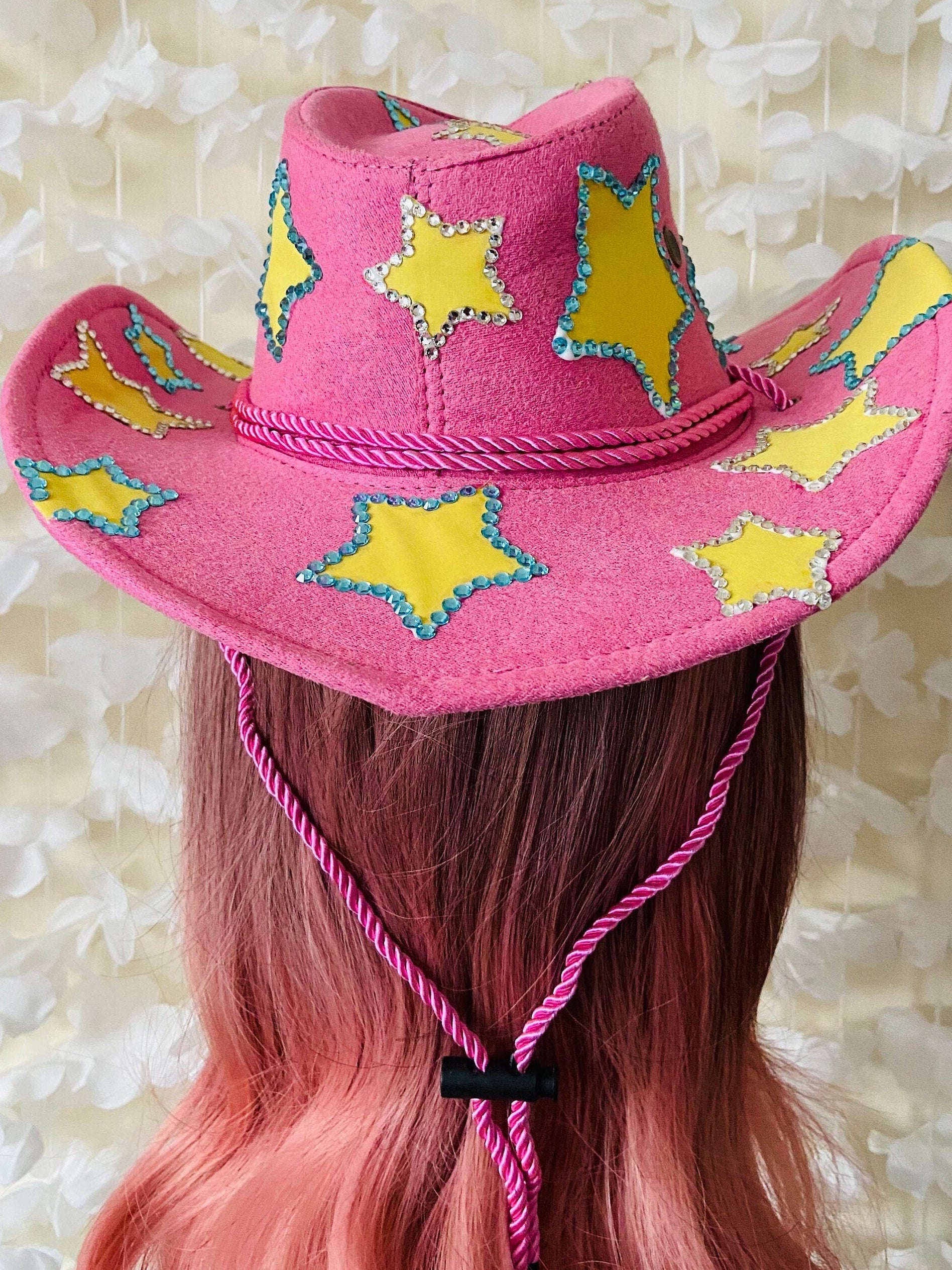 Pink Custom Cowboy Cowgirl Hat- Rhinestones, Party, Festival Hat
