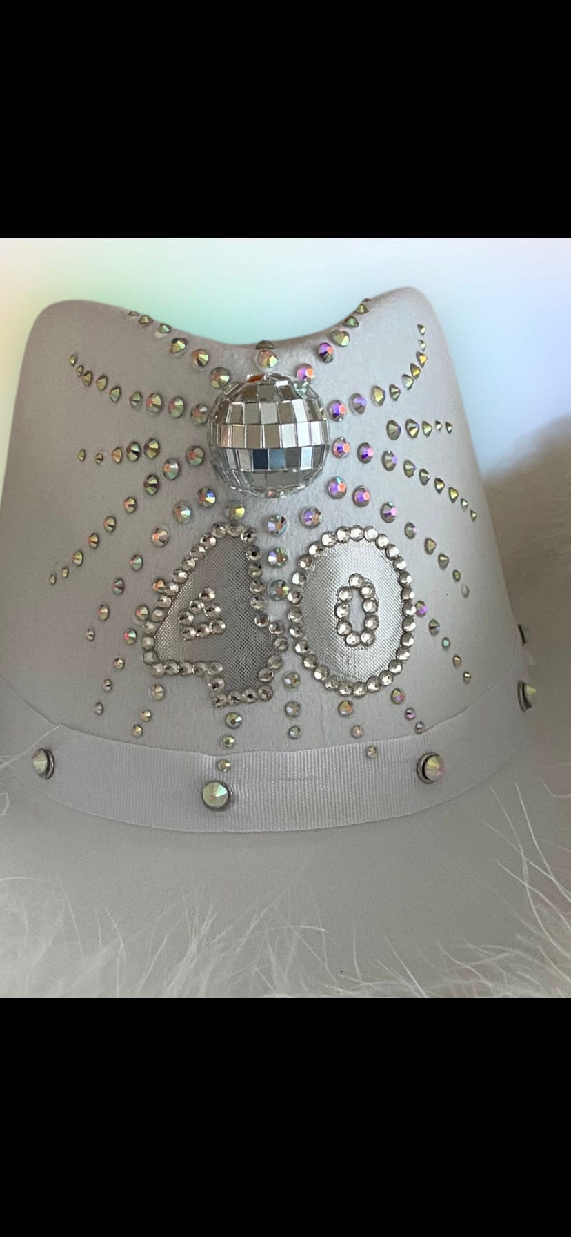 Custom Birthday Cowboy Hat, Cowgirl Hat Glitterball Party Fluffy Hat