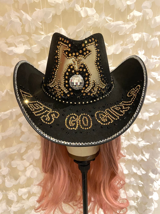 Black Custom Cowboy Cowgirl Hat - Let’s go Girls!