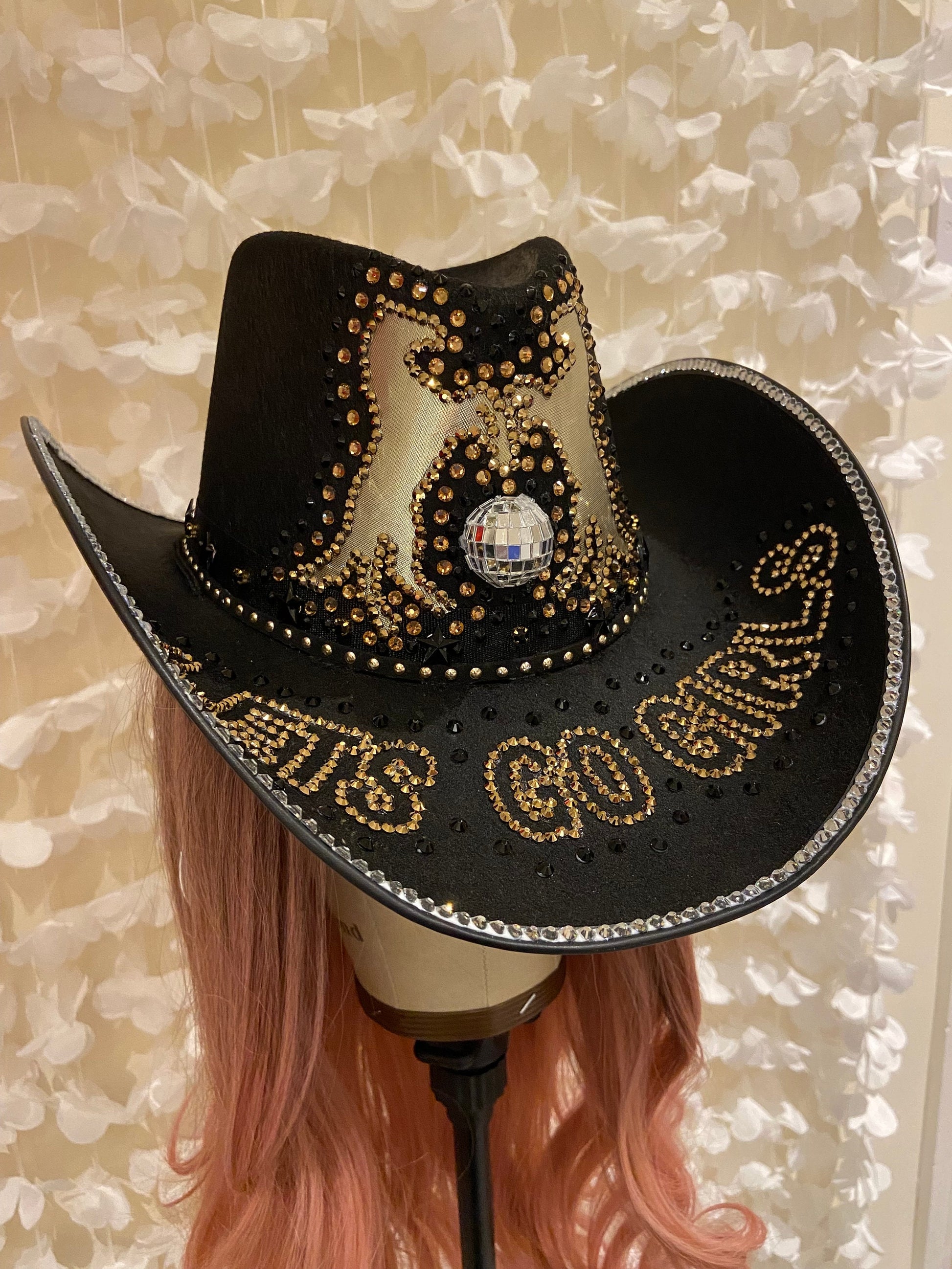 Black Custom Cowboy Cowgirl Hat - Let’s go Girls!