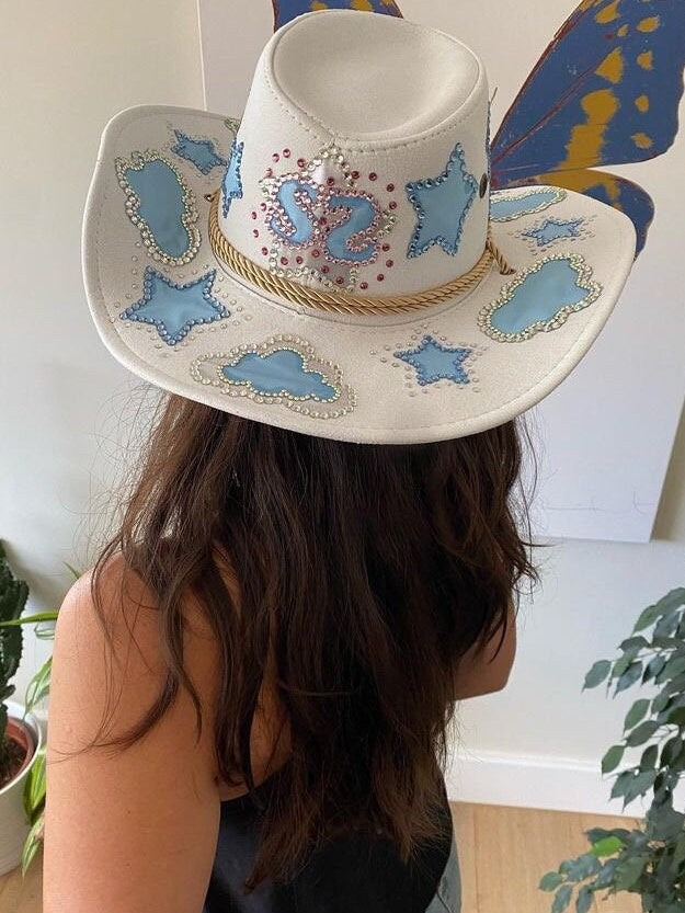 Custom Cowboy Cowgirl Hat Rhinestones Festival Outfit