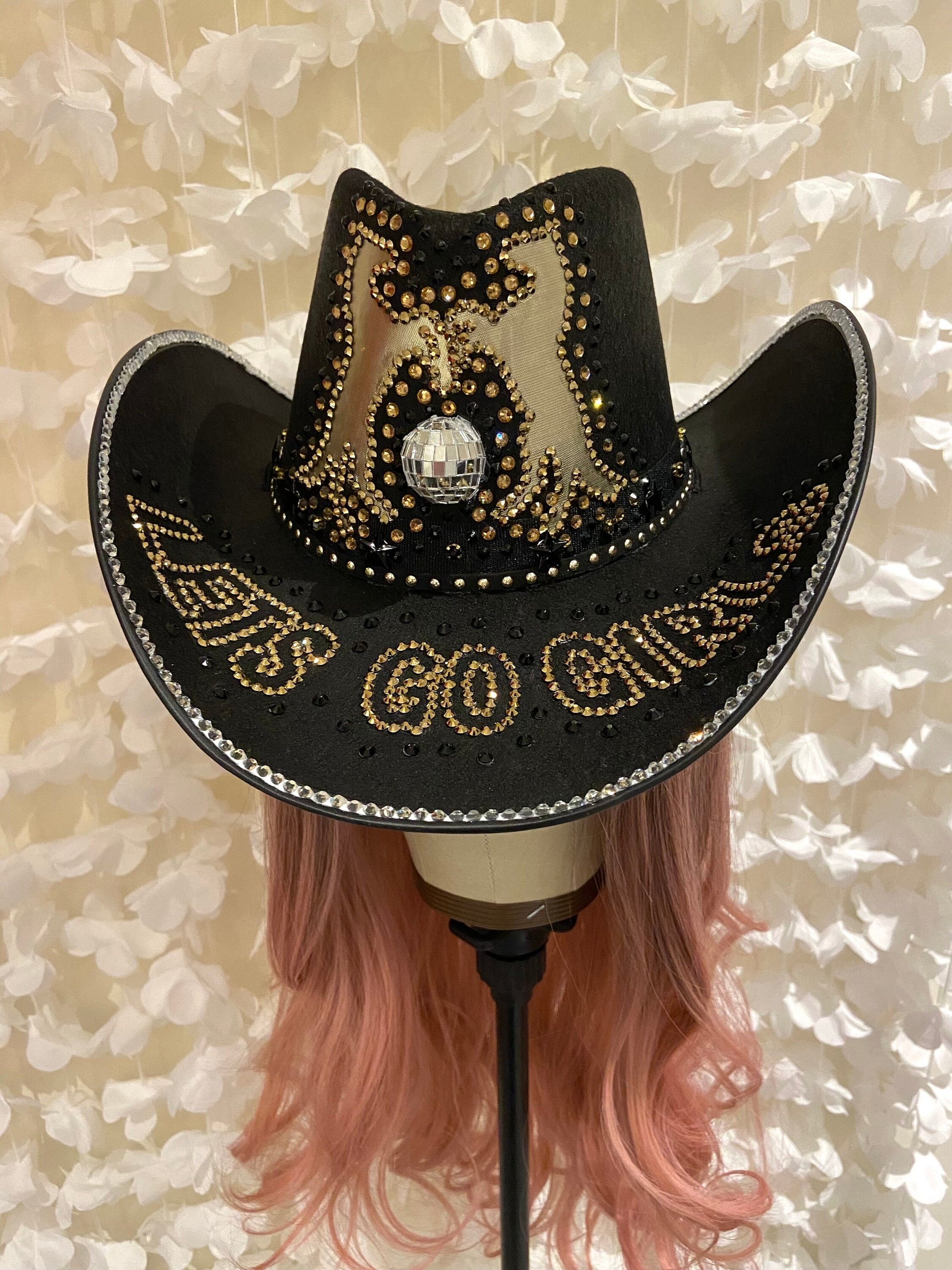 Black Custom Cowboy Cowgirl Hat - Let’s go Girls!
