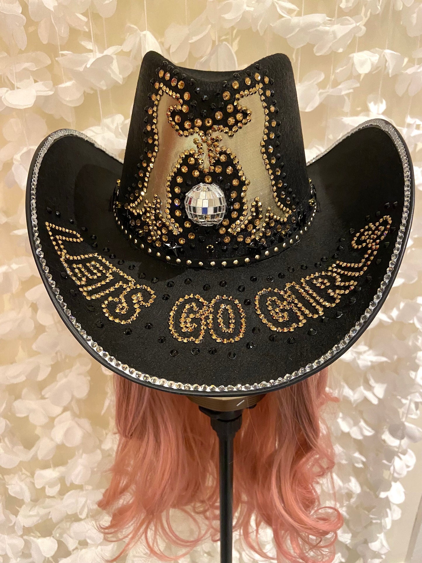 Black Custom Cowboy Cowgirl Hat - Let’s go Girls!