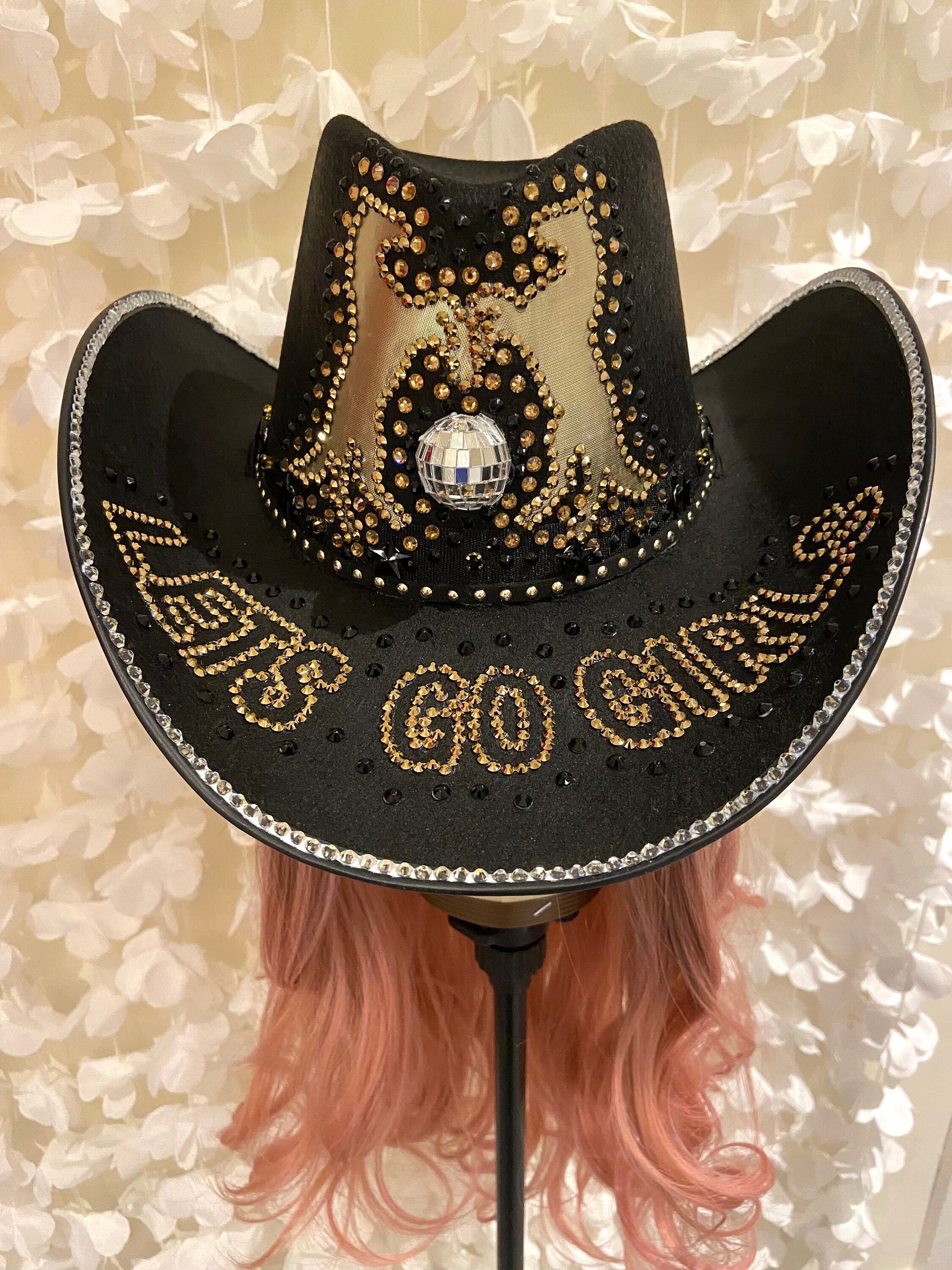 Black Custom Cowboy Cowgirl Hat - Let’s go Girls!