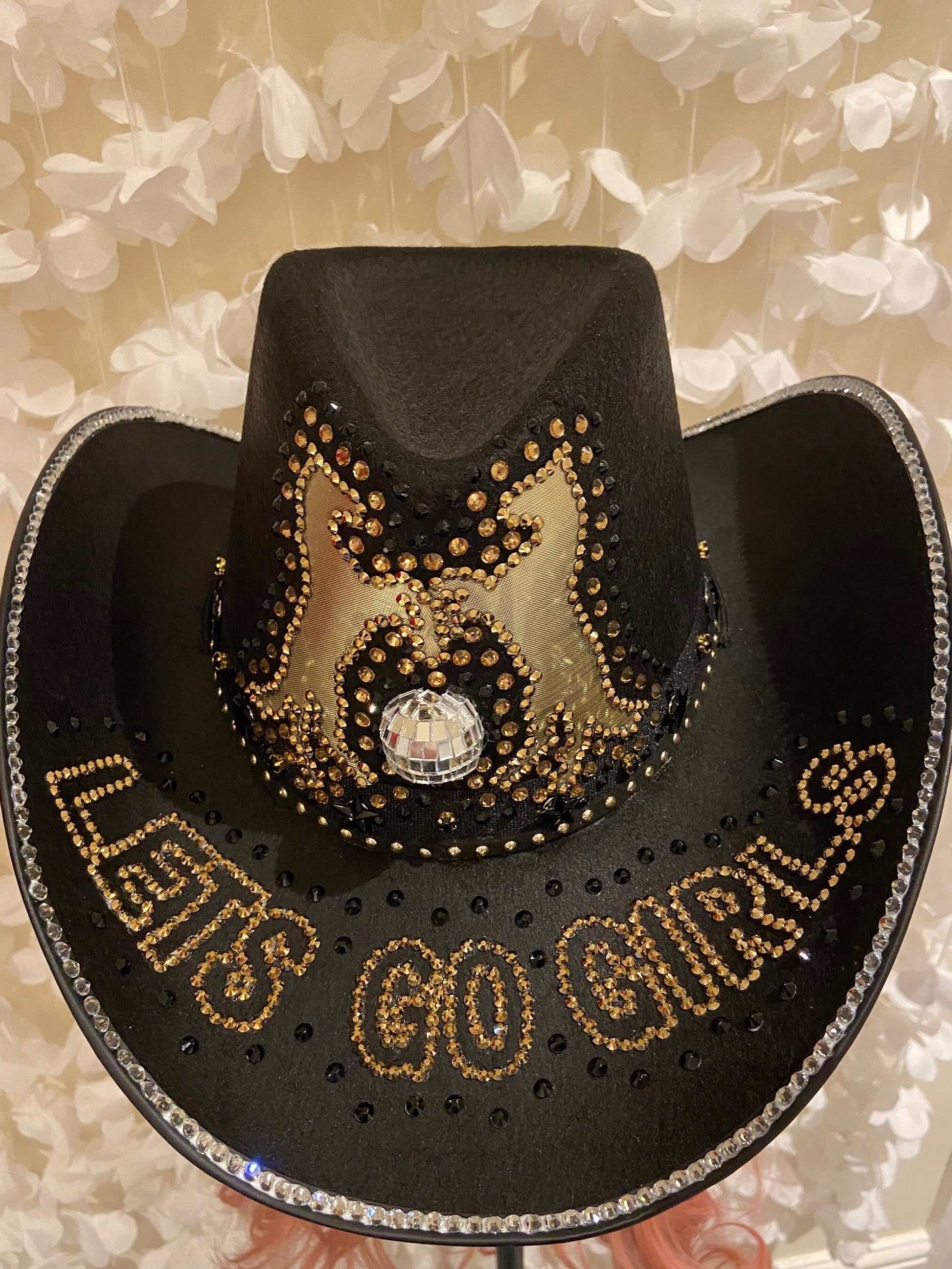 Black Custom Cowboy Cowgirl Hat - Let’s go Girls!